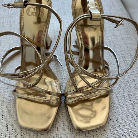 Gianni Bini Golden-Hour Metallic Strappy Ankle Strap Dress Sandals - Picture 6 of 9